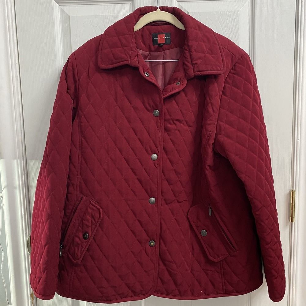 Gallery Quilted Maroon/Red Women‎ Jacket Size XL